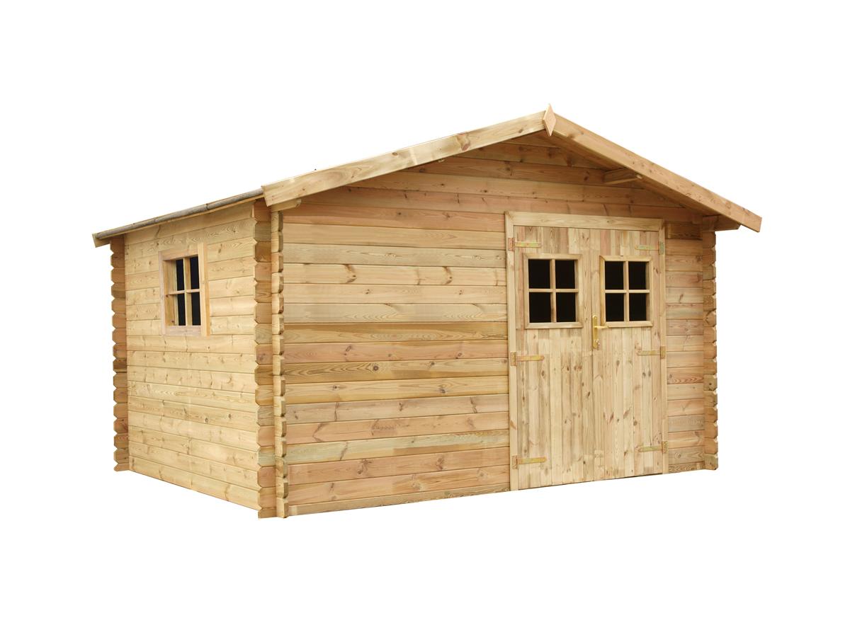 Abri de jardin KAHOYA II en bois traité classe III -surface 12m² Abri de jardin KAHOYA II en bois traité classe III -surface 12m²